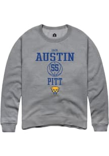 Zack Austin Rally Mens Graphite Pitt Panthers NIL Sport Icon Crew Sweatshirt