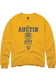 Zack Austin Rally Mens Gold Pitt Panthers NIL Sport Icon Crew Sweatshirt