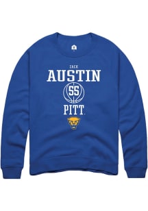 Zack Austin Rally Mens Blue Pitt Panthers NIL Sport Icon Crew Sweatshirt