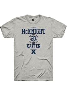 Dayvion Mcknight  Xavier Musketeers Ash Rally NIL Sport Icon Short Sleeve T Shirt