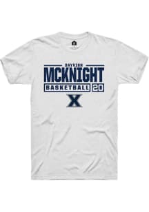 Dayvion Mcknight  Xavier Musketeers White Rally NIL Stacked Box Short Sleeve T Shirt