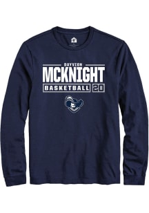 Dayvion Mcknight  Xavier Musketeers Navy Blue Rally NIL Stacked Box Long Sleeve T Shirt