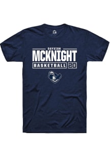 Dayvion Mcknight  Xavier Musketeers Navy Blue Rally NIL Stacked Box Short Sleeve T Shirt