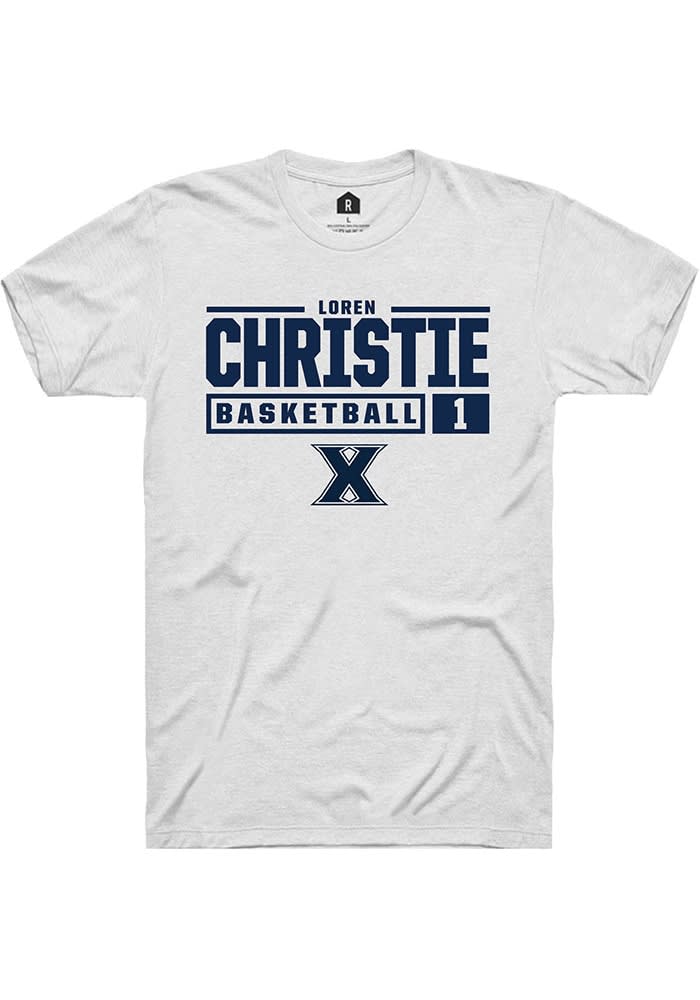 Loren Christie  Xavier Musketeers White Rally NIL Stacked Box Short Sleeve T Shirt