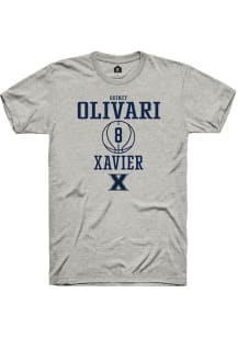 Quincy Olivari  Xavier Musketeers Ash Rally NIL Sport Icon Short Sleeve T Shirt
