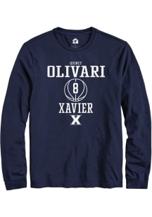 Quincy Olivari  Xavier Musketeers Navy Blue Rally NIL Sport Icon Long Sleeve T Shirt