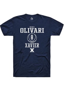Quincy Olivari  Xavier Musketeers Navy Blue Rally NIL Sport Icon Short Sleeve T Shirt