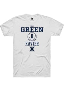 Trey Green  Xavier Musketeers White Rally NIL Sport Icon Short Sleeve T Shirt