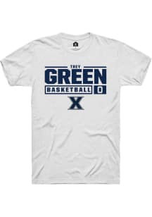 Trey Green  Xavier Musketeers White Rally NIL Stacked Box Short Sleeve T Shirt