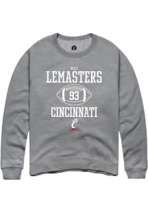 Max Lemasters  Rally Cincinnati Bearcats Mens Grey NIL Sport Icon Long Sleeve Crew Sweatshirt