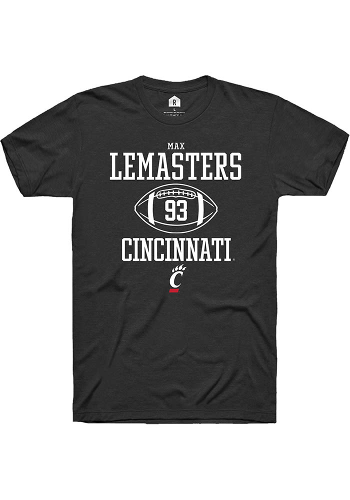 Max Lemasters Cincinnati Bearcats Black Rally NIL Sport Icon Short Sleeve T Shirt