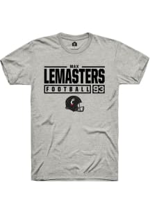 Max Lemasters  Cincinnati Bearcats Ash Rally NIL Stacked Box Short Sleeve T Shirt