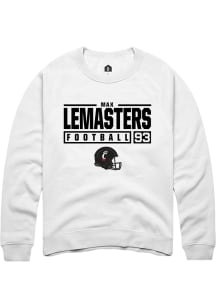 Max Lemasters  Rally Cincinnati Bearcats Mens White NIL Stacked Box Long Sleeve Crew Sweatshirt