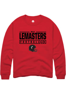 Max Lemasters  Rally Cincinnati Bearcats Mens Red NIL Stacked Box Long Sleeve Crew Sweatshirt