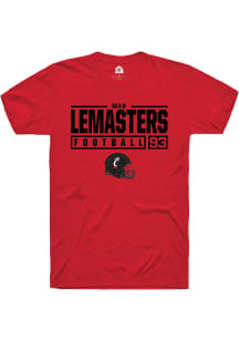 Max Lemasters  Cincinnati Bearcats Red Rally NIL Stacked Box Short Sleeve T Shirt