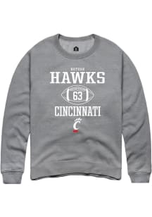 Nathan Hawks  Rally Cincinnati Bearcats Mens Grey NIL Sport Icon Long Sleeve Crew Sweatshirt
