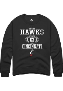 Nathan Hawks  Rally Cincinnati Bearcats Mens Black NIL Sport Icon Long Sleeve Crew Sweatshirt