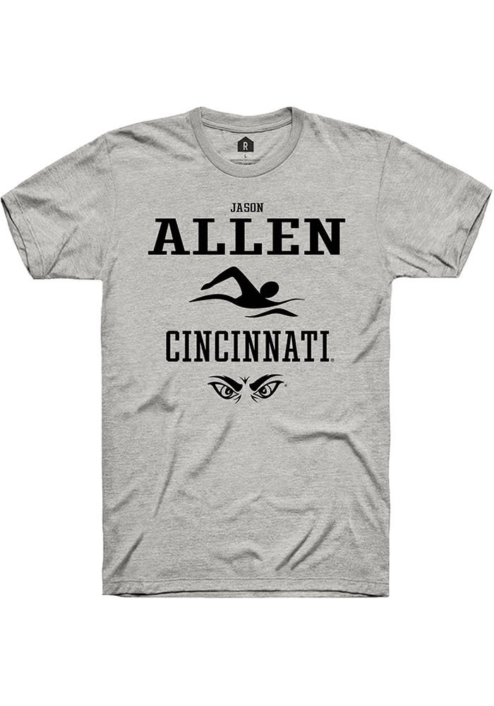 Jason Allen Cincinnati Bearcats Ash Rally NIL Sport Icon Short Sleeve T Shirt