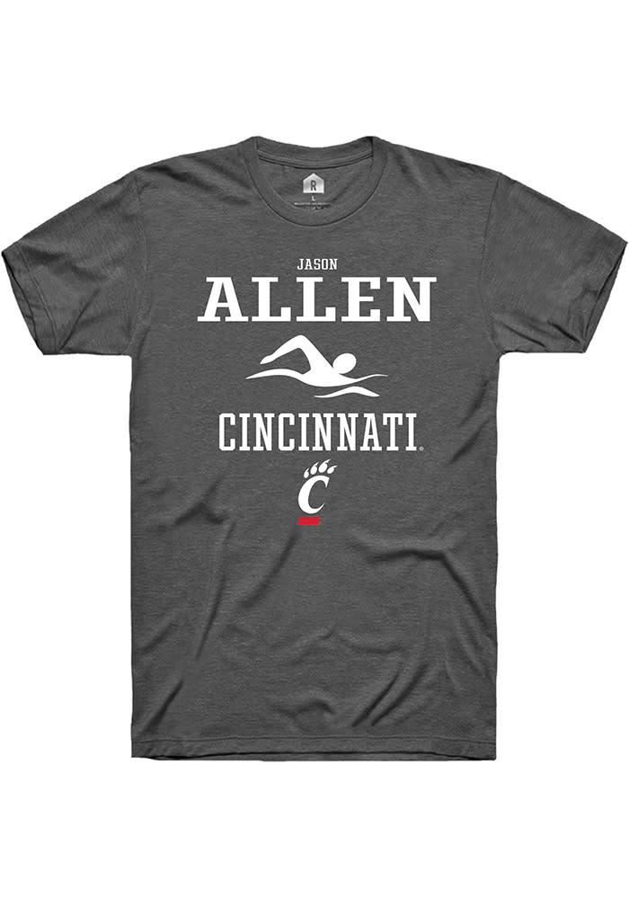 Jason Allen Cincinnati Bearcats Grey Rally NIL Sport Icon Short Sleeve T Shirt