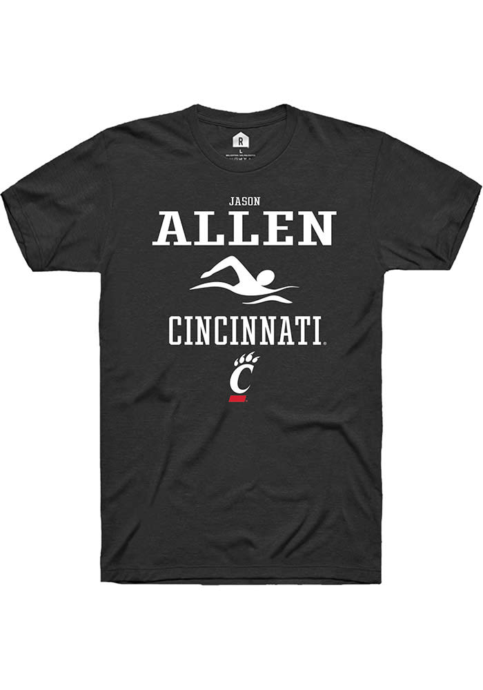 Jason Allen Cincinnati Bearcats Black Rally NIL Sport Icon Short Sleeve T Shirt