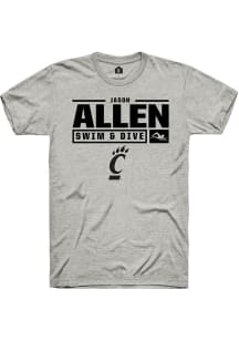 Jason Allen  Cincinnati Bearcats Ash Rally NIL Stacked Box Short Sleeve T Shirt