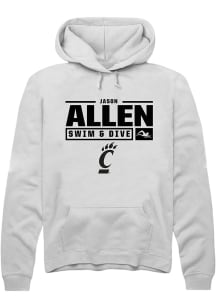 Jason Allen  Rally Cincinnati Bearcats Mens White NIL Stacked Box Long Sleeve Hoodie