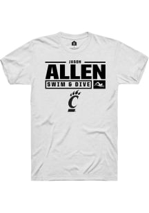 Jason Allen  Cincinnati Bearcats White Rally NIL Stacked Box Short Sleeve T Shirt