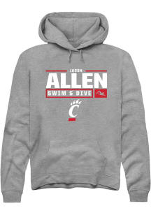 Jason Allen  Rally Cincinnati Bearcats Mens Graphite NIL Stacked Box Long Sleeve Hoodie