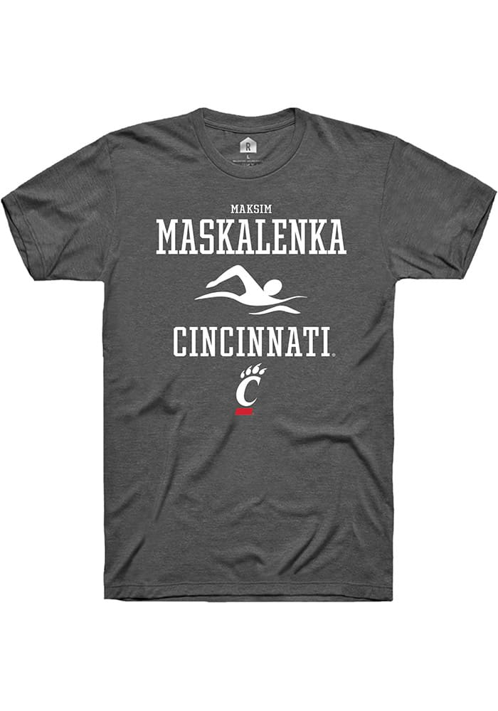 Maksim Maskalenka Cincinnati Bearcats Grey Rally NIL Sport Icon Short Sleeve T Shirt