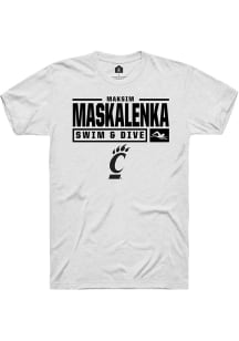 Maksim Maskalenka  Cincinnati Bearcats White Rally NIL Stacked Box Short Sleeve T Shirt