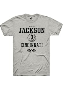 Reagan Jackson  Cincinnati Bearcats Ash Rally NIL Sport Icon Short Sleeve T Shirt