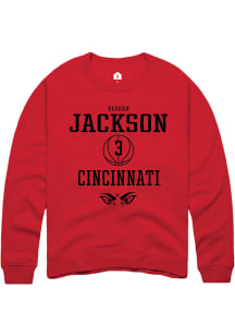 Reagan Jackson  Rally Cincinnati Bearcats Mens Red NIL Sport Icon Long Sleeve Crew Sweatshirt