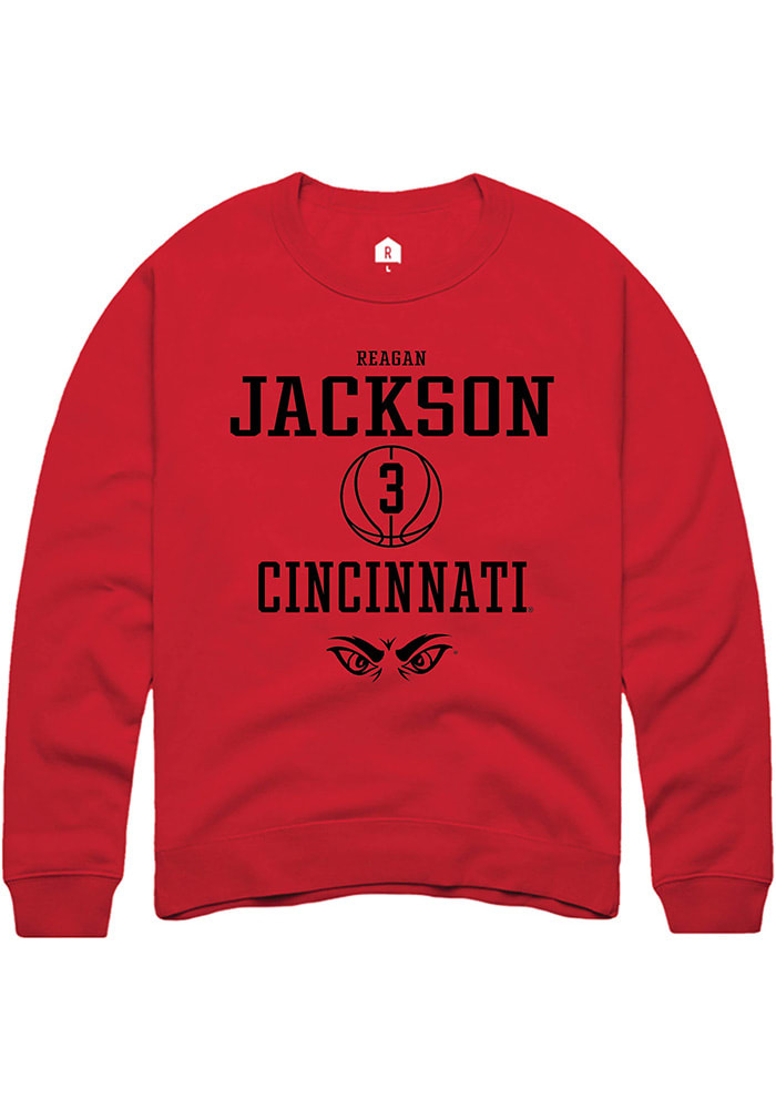 Reagan Jackson Rally Cincinnati Bearcats Mens Red NIL Sport Icon Long Sleeve Crew Sweatshirt