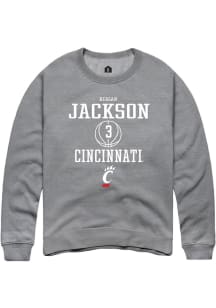 Reagan Jackson  Rally Cincinnati Bearcats Mens Grey NIL Sport Icon Long Sleeve Crew Sweatshirt