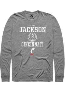 Reagan Jackson  Cincinnati Bearcats Graphite Rally NIL Sport Icon Long Sleeve T Shirt