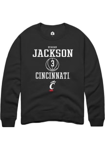 Reagan Jackson  Rally Cincinnati Bearcats Mens Black NIL Sport Icon Long Sleeve Crew Sweatshirt