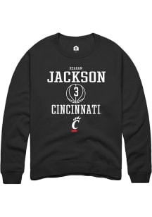 Reagan Jackson  Rally Cincinnati Bearcats Mens Black NIL Sport Icon Long Sleeve Crew Sweatshirt