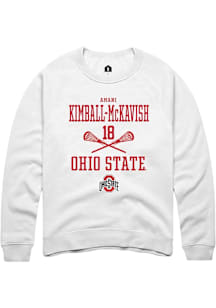 Amani Kimball-McKavish  Rally Ohio State Buckeyes Mens White NIL Sport Icon Long Sleeve Crew Sweat..