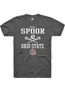 Annika Spoor Dark Grey Ohio State Buckeyes NIL Sport Icon Short Sleeve T Shirt