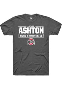 Arthur Ashton Dark Grey Ohio State Buckeyes NIL Stacked Box Short Sleeve T Shirt
