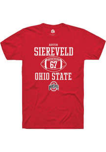 Austin Siereveld Red Ohio State Buckeyes NIL Sport Icon Short Sleeve T Shirt