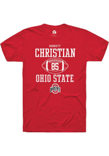 Bennett Christian Red Ohio State Buckeyes NIL Sport Icon Short Sleeve T Shirt