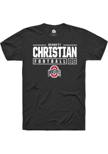 Bennett Christian Black Ohio State Buckeyes NIL Stacked Box Short Sleeve T Shirt