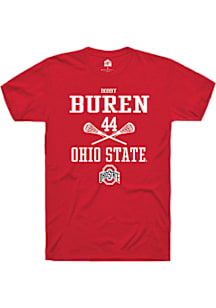Bobby Van Buren  Ohio State Buckeyes Red Rally NIL Sport Icon Short Sleeve T Shirt