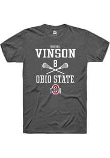 Brooke Vinson Dark Grey Ohio State Buckeyes NIL Sport Icon Short Sleeve T Shirt
