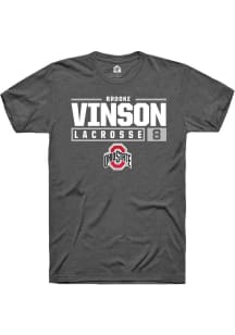 Brooke Vinson Dark Grey Ohio State Buckeyes NIL Stacked Box Short Sleeve T Shirt