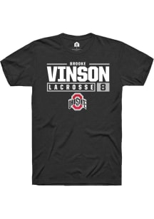 Brooke Vinson Black Ohio State Buckeyes NIL Stacked Box Short Sleeve T Shirt