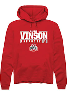 Brooke Vinson  Rally Ohio State Buckeyes Mens Red NIL Stacked Box Long Sleeve Hoodie