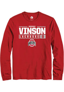 Brooke Vinson Rally Mens Red Ohio State Buckeyes NIL Stacked Box Tee
