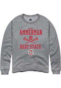 Brynn Ammerman  Rally Ohio State Buckeyes Mens Graphite NIL Sport Icon Long Sleeve Crew Sweatshirt
